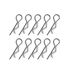 Team Corally - Body Clips - 45&deg; Bent - Large - Black - 10 pcs
