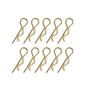 Team Corally - Body Clips - 45&deg; Bent - Large - Gold - 10 pcs