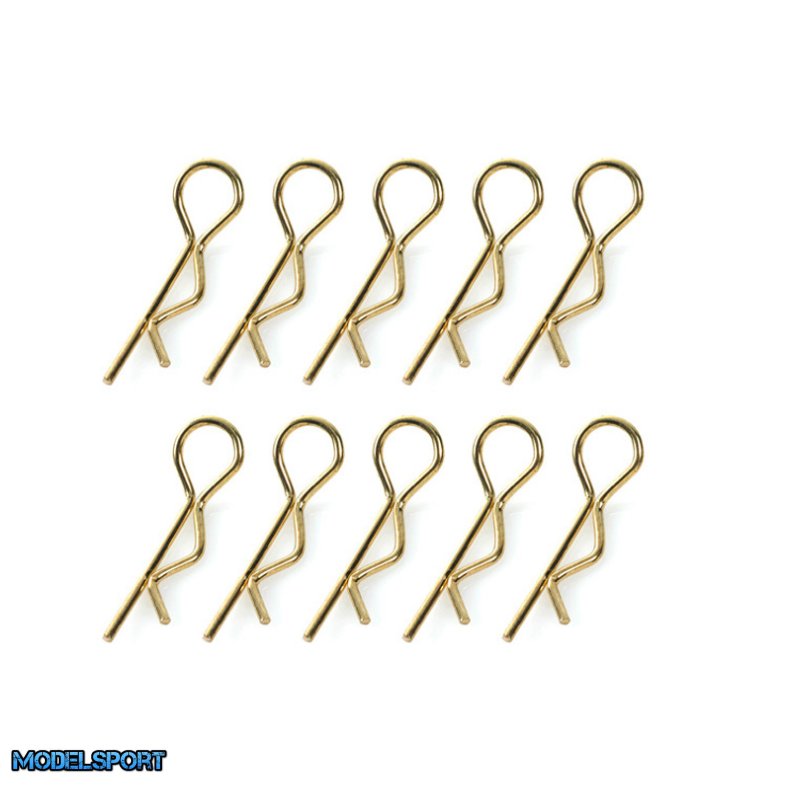 Team Corally - Body Clips - 45&deg; Bent - Large - Gold - 10 pcs