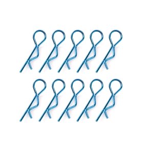 Team Corally - Body Clips - 45&deg; Bent - Large - Blue - 10 pcs