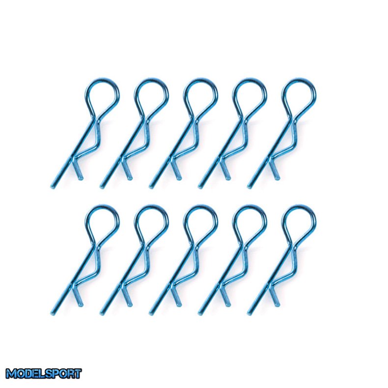 Team Corally - Body Clips - 45&deg; Bent - Large - Blue - 10 pcs