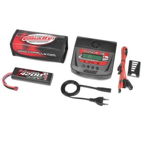 Team Corally - Energy Pack - Lipo 50C - 4200Mah - 2S - T-Plug - Hard Case + Ultra-X 80 - 1-6S AC/DC Charger + Lipo Safety Bag + Charge-Balance Lead