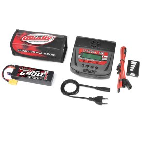 Team Corally - Energy Pack - Lipo 60C - 6900Mah - 2S - XT-90 - Hard Case + Ultra-X 80 - 1-6S AC/DC Charger + Lipo Safety Bag + Charge-Balance Lead