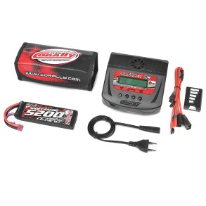 Team Corally - Energy Pack - Lipo 60C - 5200MAH - 2S - T-Plug - Semi-Soft Case + Ultra-X 80 - 1-6S AC/DC Charger + Lipo Safety Bag + Charge-Balance Lead