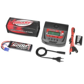 Team Corally - Energy Pack - Lipo 60C - 5200MAH - 2S - EC-5 - Semi-Soft Case + Ultra-X 80 - 1-6S AC/DC Charger + Lipo Safety Bag + Charge-Balance Lead