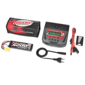 Team Corally - Energy Pack - Lipo 60C - 5200MAH - 2S - XT-90 - Semi-Soft Case + Ultra-X 80 - 1-6S AC/DC Charger + Lipo Safety Bag + Charge-Balance Lead