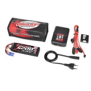 Team Corally - Energy Pack - Lipo 60C - 5200MAH - 3S - EC-5 - Semi-Soft Case + Racer 50 - 2-4S AC Charger + Lipo Safety Bag + Charge-Balance Lead