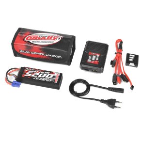 Team Corally - Energy Pack - Lipo 60C - 5200MAH - 4S - EC-5 - Semi-Soft Case + Racer 50 - 2-4S AC Charger + Lipo Safety Bag + Charge-Balance Lead