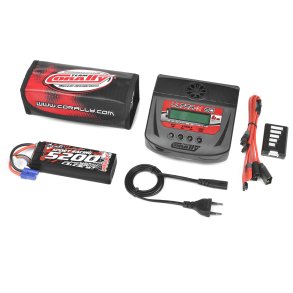 Team Corally - Energy Pack - Lipo 60C - 5200MAH - 4S - EC-5 - Semi-Soft Case + Ultra-X 80 - 1-6S AC/DC Charger + Lipo Safety Bag + Charge-Balance Lead
