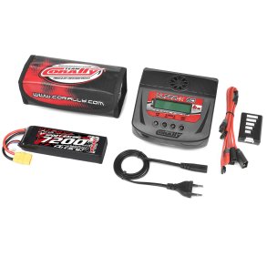 Team Corally - Energy Pack - Lipo 60C - 7200Mah - 3S - XT-90 - Semi-Soft Case + Ultra-X 80 - 1-6S AC/DC Charger + Lipo Safety Bag + Charge-Balance Lead