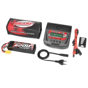 Team Corally - Energy Pack - Lipo 60C - 6200Mah - 4S - XT-90 - Semi-Soft Case + Ultra-X 80 - 1-6S AC/DC Charger + Lipo Safety Bag + Charge-Balance Lead