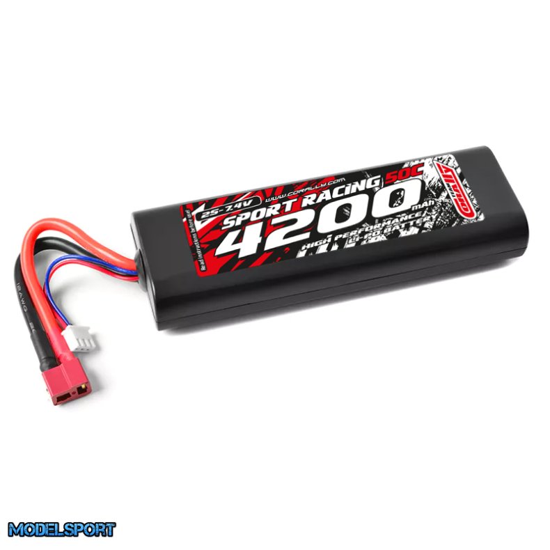 Team Corally - Power Racing 50C - 4200Mah - 2S - 7,4V - T-Plug - Hard Case