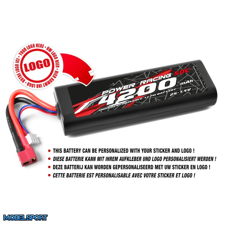 Private Label - Power Racing 50C - 4200Mah - 2S - 7,4V - T-Plug - Hard Case