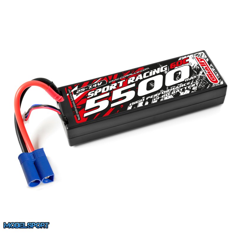Team Corally - Power Racing 60C - 5500Mah - 2S - 7,4V - EC-5 - Hard Case