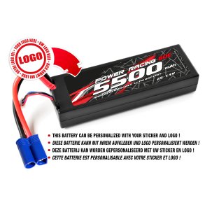 Private Label - Power Racing 60C - 5500Mah - 2S - 7,4V - EC-5 - Hard Case