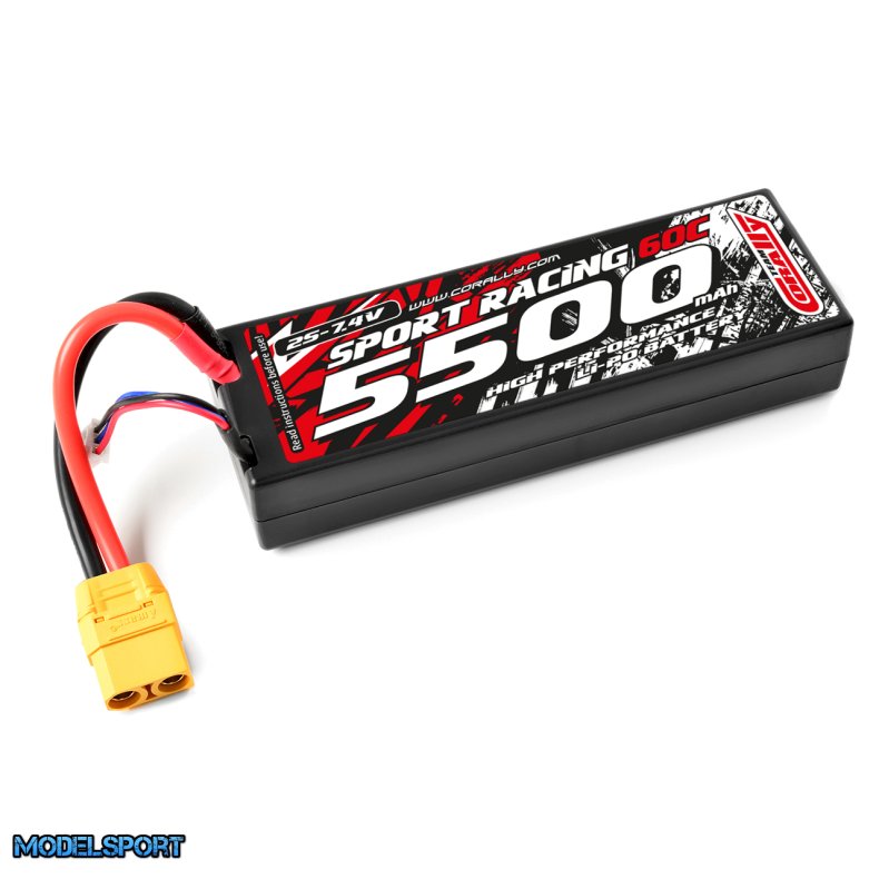 Team Corally - Power Racing 60C - 5500Mah - 2S - 7,4V - XT-90 - Hard Case
