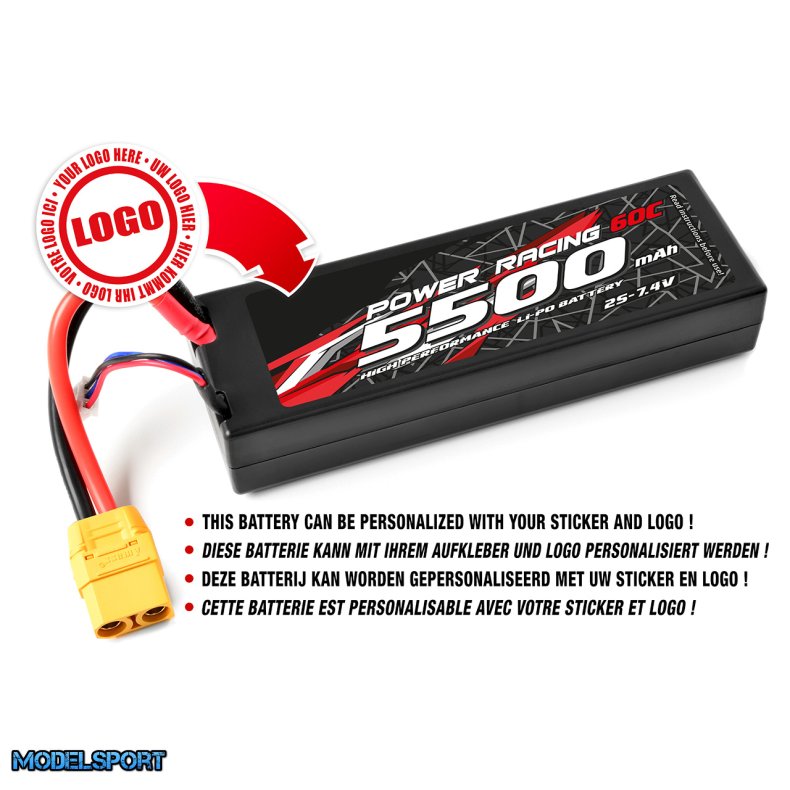 Private Label - Power Racing 60C - 5500Mah - 2S - 7,4V - XT-90 - Hard Case