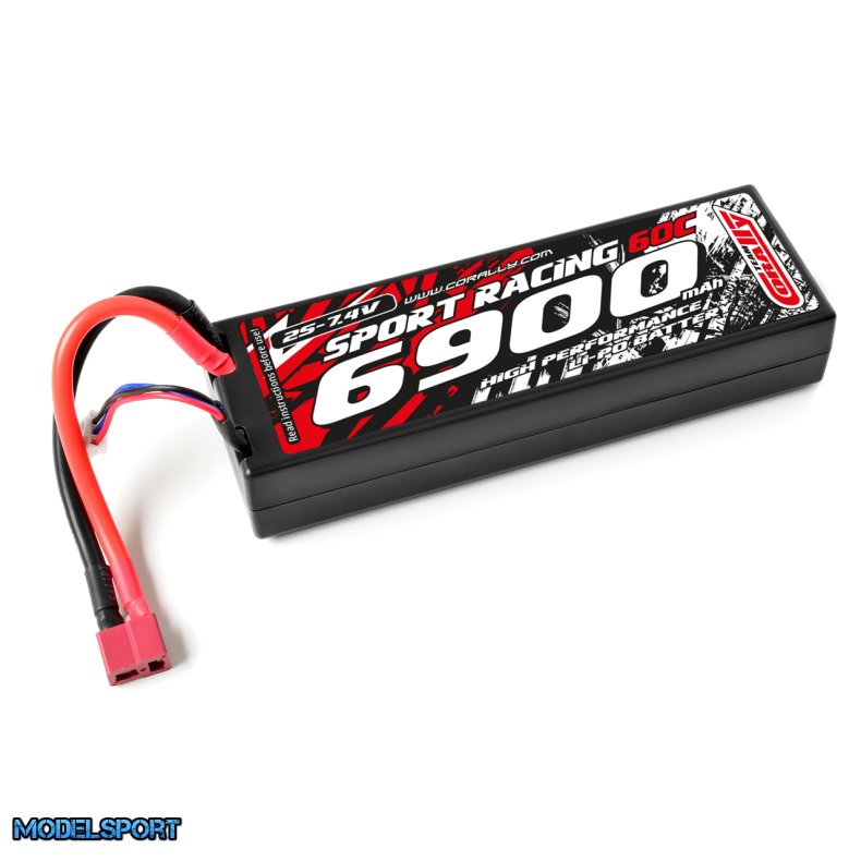 Team Corally - Power Racing 60C - 6900Mah - 2S - 7,4V - T-Plug - Hard Case