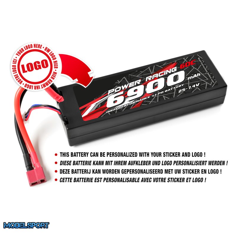 Private Label - Power Racing 60C - 6900Mah - 2S - 7,4V - T-Plug - Hard Case