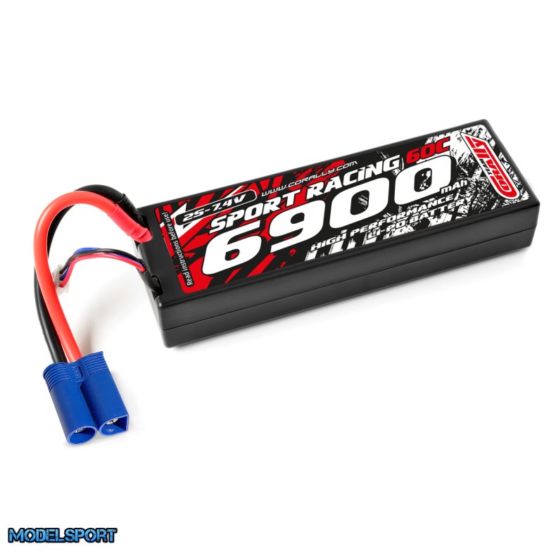 Team Corally - Power Racing 60C - 6900Mah - 2S - 7,4V - EC-5 - Hard Case