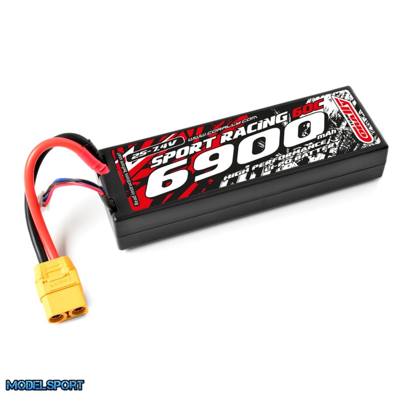Team Corally - Power Racing 60C - 6900Mah - 2S - 7,4V - XT-90 - Hard Case