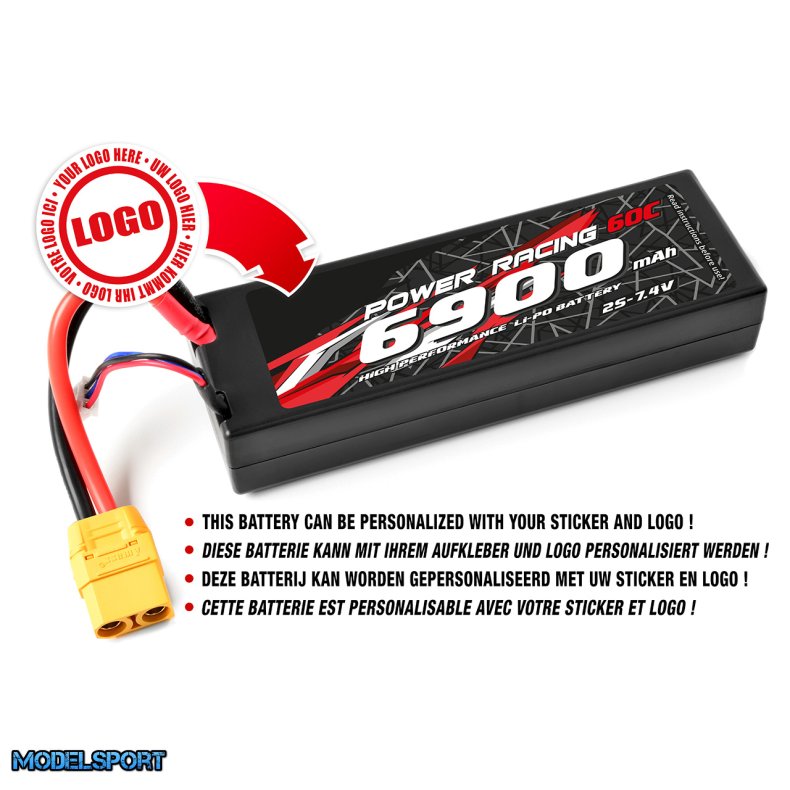 Private Label - Power Racing 60C - 6900Mah - 2S - 7,4V - XT-90 - Hard Case