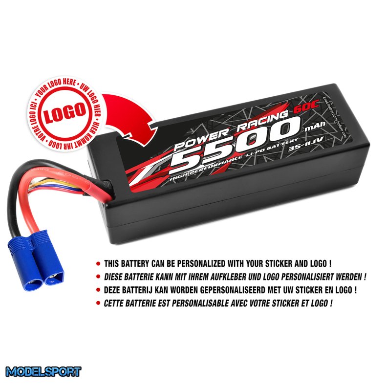 Private Label - Power Racing 60C - 5500Mah - 3S - 11,1V - EC-5 - Hard Case