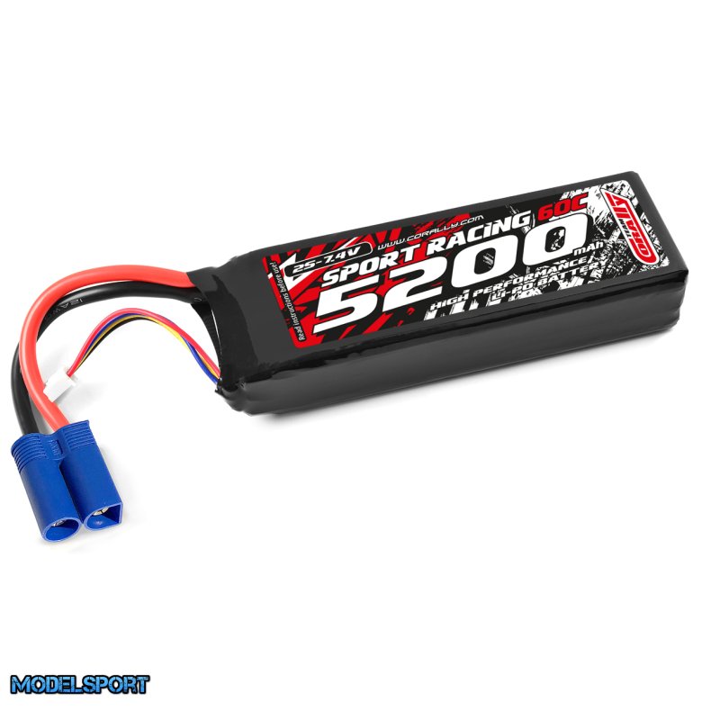 Team Corally - Power Racing 60C - 5200MAH - 2S - 7,4V - EC-5 - Semi-Soft Case