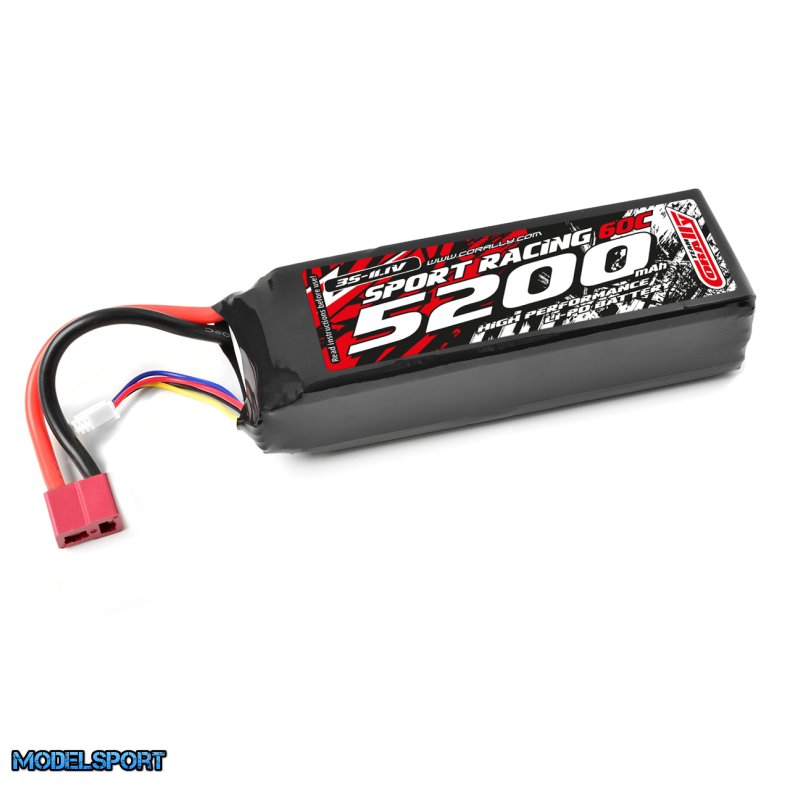 Team Corally - Power Racing 60C - 5200MAH - 3S - 11,1V - T-Plug - Semi-Soft Case