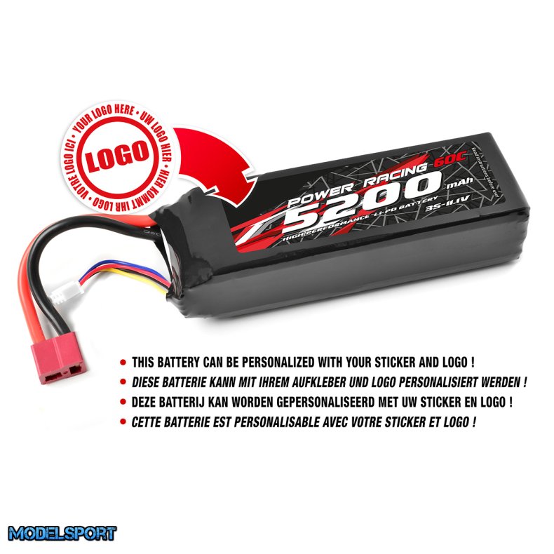 Private Label - Power Racing 60C - 5200MAH - 3S - 11,1V - T-Plug - Semi-Soft Case