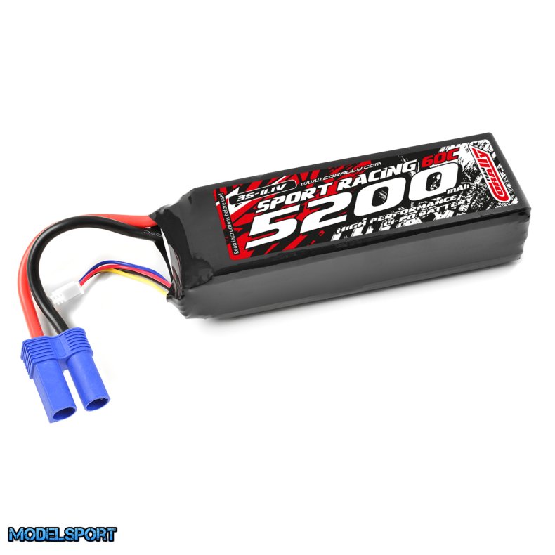 Team Corally - Power Racing 60C - 5200MAH - 3S - 11,1V - EC-5 - Semi-Soft Case