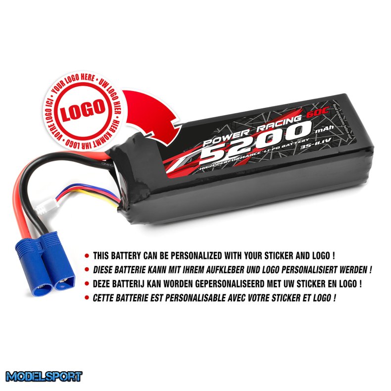 Private Label - Power Racing 60C - 5200MAH - 3S - 11,1V - EC-5 - Semi-Soft Case