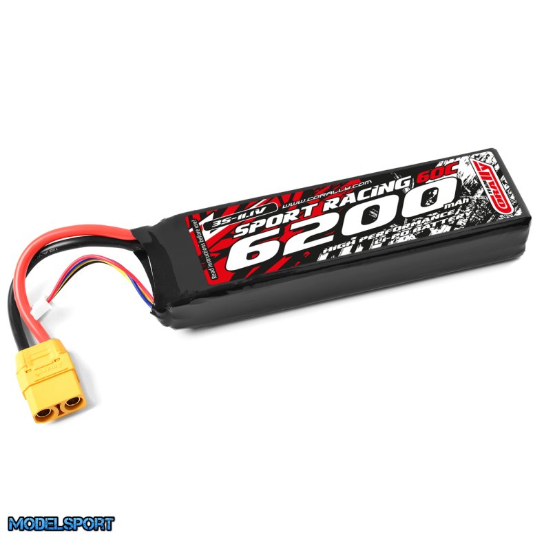Team Corally - Power Racing 60C - 6200Mah - 3S - 11,1V - XT-90 - Semi-Soft Case