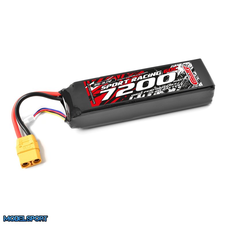 Team Corally - Sport Racing 60C - 7200Mah - 3S - 11,1V - XT-90 - Semi-Soft Case