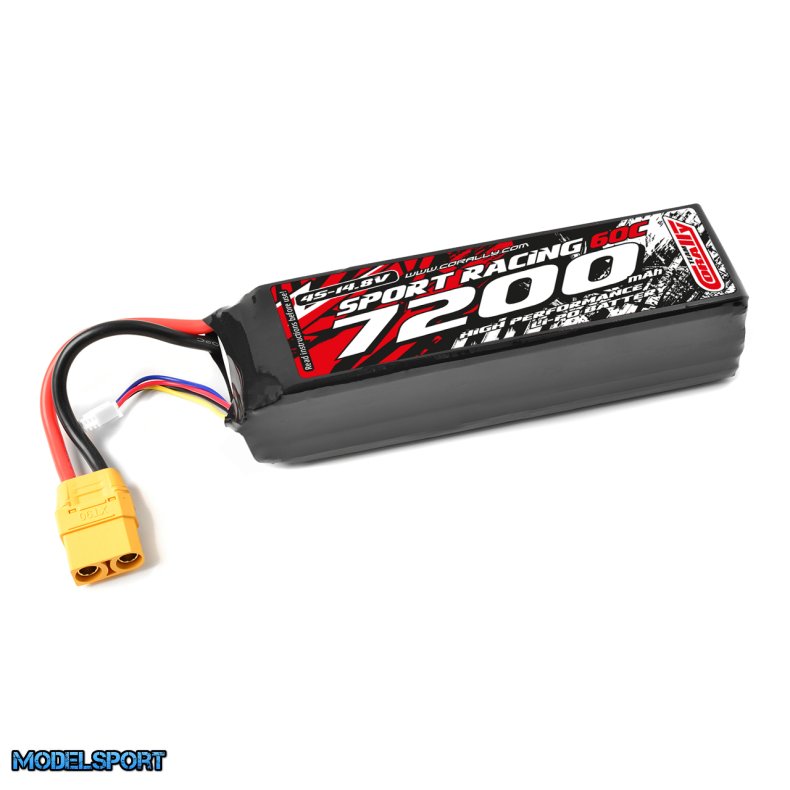 Team Corally - Power Racing 60C - 7200Mah - 4S - 14,8V - XT-90 - Semi-Soft Case