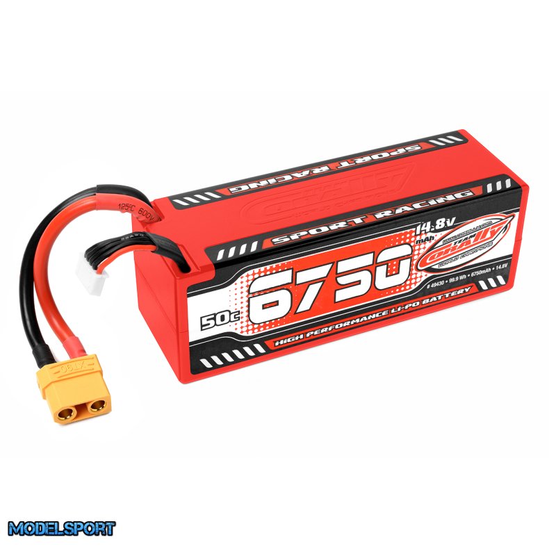Team Corally - Sport Racing 50C LiPo Battery - 6750mAh - 14.8V - Stick 4S - Hard Wire - XT90