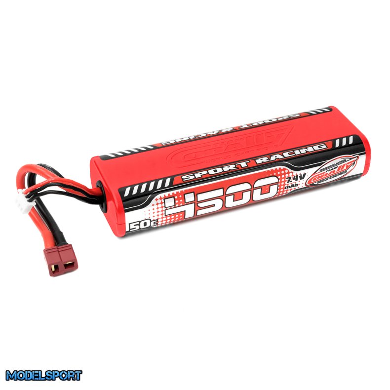 Team Corally - Sport Racing 50C LiPo Battery - 4500mAh - 7.4V - Round 2S Stick - T-Plug