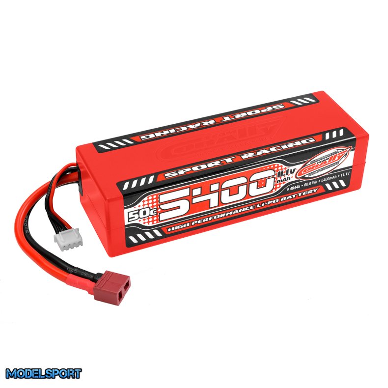 Team Corally - Sport Racing 50C LiPo Battery - 5400mAh - 11.1V - Stick 3S - Hard Wire - T-Plug