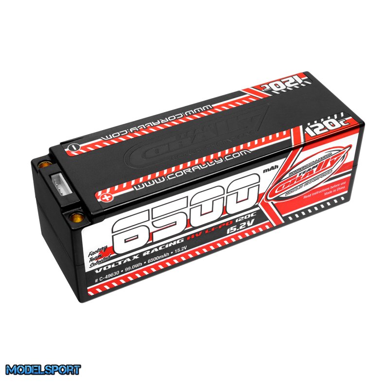 Team Corally - Voltax 120C LiPo HV Battery - 6500 mAh - 15.2V - Stick 4S - 5mm Bullit