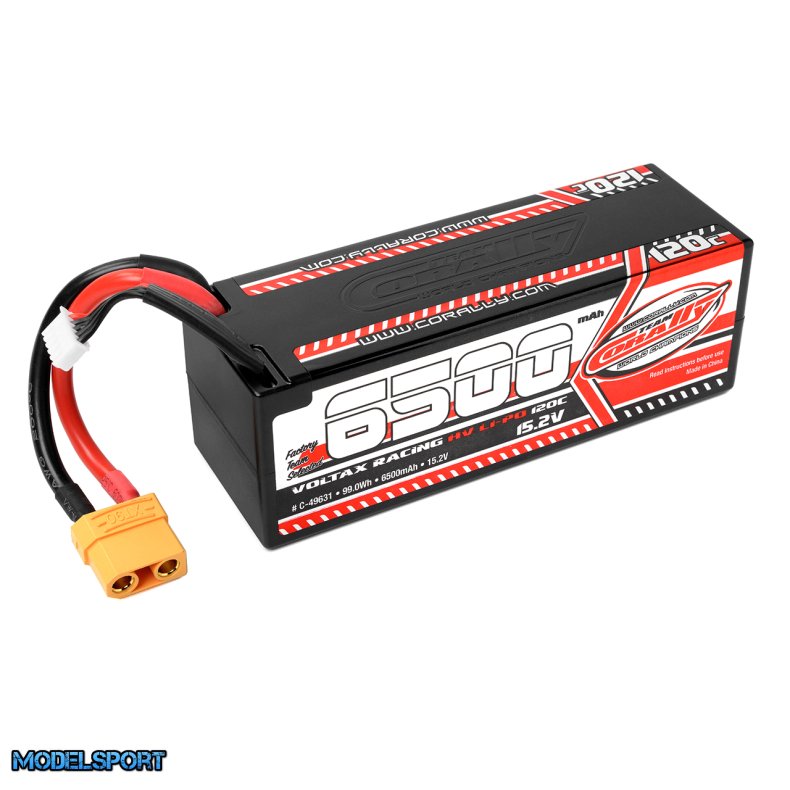 Team Corally - Voltax 120C LiPo HV Battery - 6500 mAh - 15.2V - Stick 4S - Hard Wire - XT90