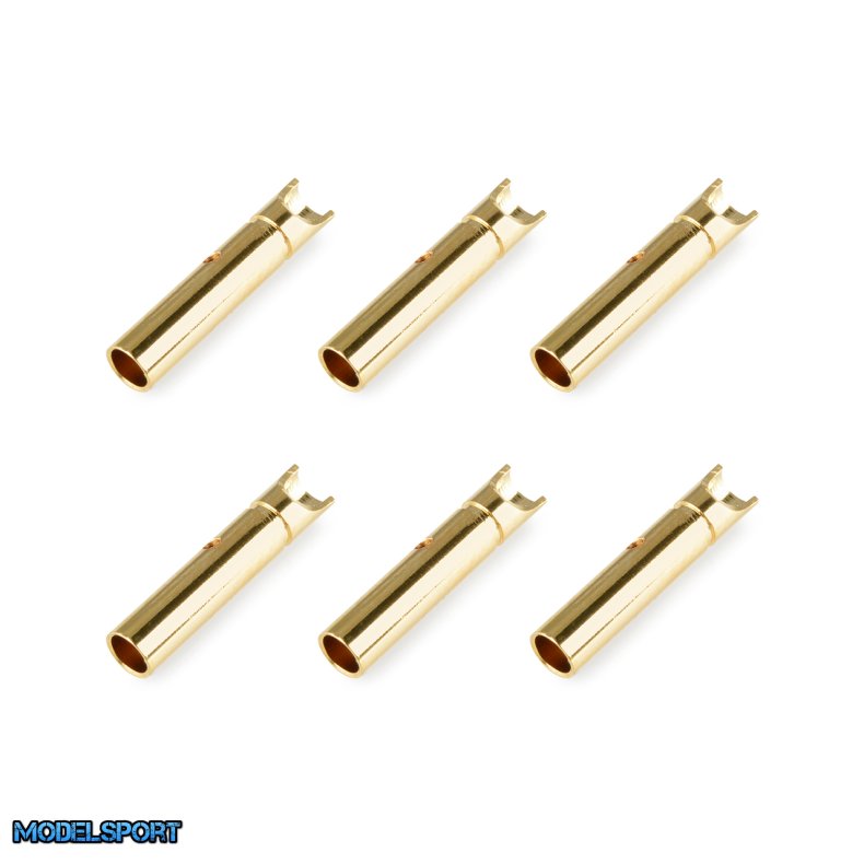 Team Corally - Bullit Connector 2.0mm - Female - Gold Plated - Ultra Low Resistance - 6 pcs