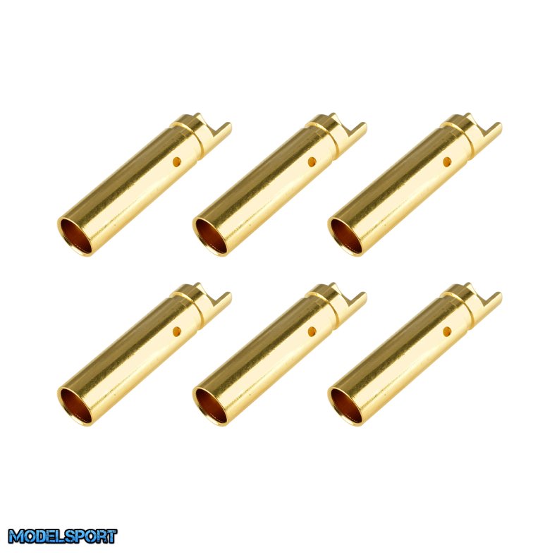 Team Corally - Bullit Connector 4.0mm - Female - Gold Plated - Ultra Low Resistance - 6 pcs