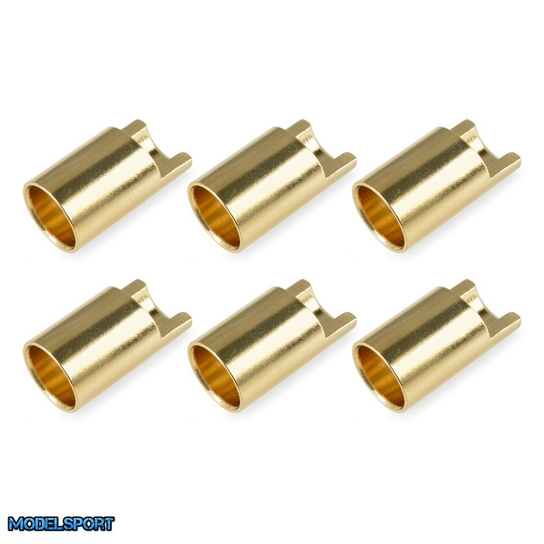 Team Corally - Bullit Connector 6.5mm - Female - Gold Plated - Ultra Low Resistance - 6 pcs