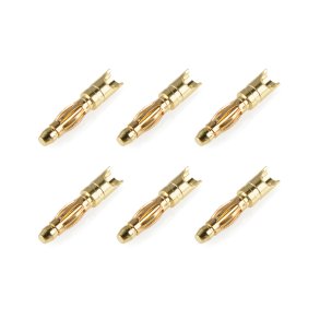Team Corally - Bullit Connector 2.0mm - Male - Spring Type - Gold Plated - Wire Straight - 6 pcs
