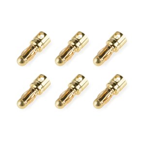 Team Corally - Bullit Connector 3.5mm - Male - Spring Type - Gold Plated - Wire Straight - 6 pcs