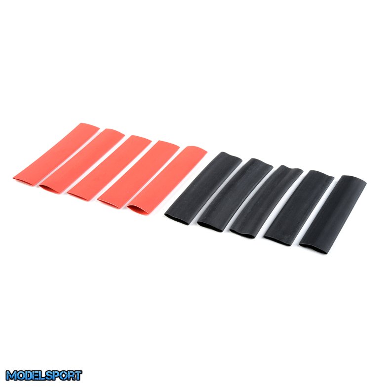Team Corally - Shrink Tubing - 9.5mm - Red + Black - 10 pcs