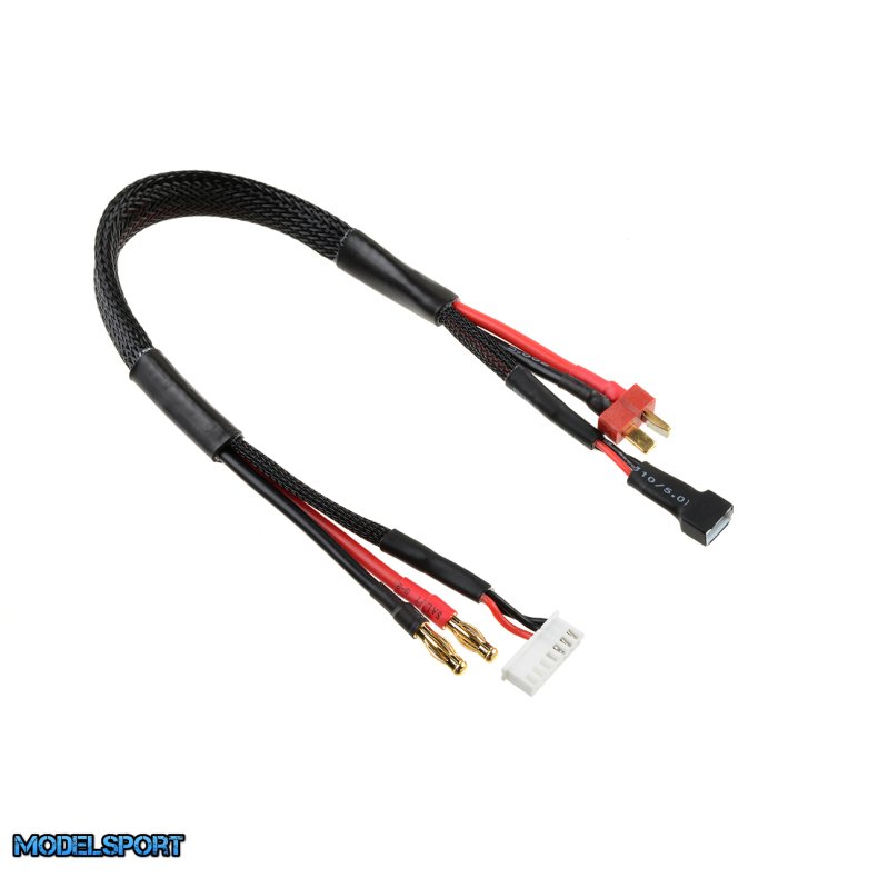 Team Corally - Charge/Balance Lead - T-Plug 2S - Charger 6S XH Connector - 2S XH Connector - 14 AWG ULTRA V+ Silicone Wire - 30cm - 1 pc