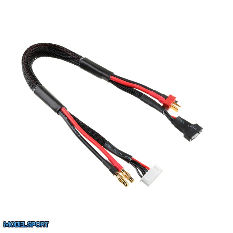 Team Corally - Charge/Balance Lead - T-Plug 4S - Charger 6S XH Connector - 4S XH Connector - 14 AWG ULTRA V+ Silicone Wire - 30cm - 1 pc