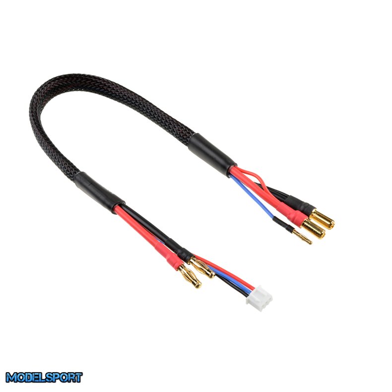 Team Corally - Charge/Balance Lead - 4mm Bullit Connector 2S - Charger 2S XH Connector - 2mm Bullit Connector - 14 AWG ULTRA V+ Silicone Wire - 30cm - 1 pc