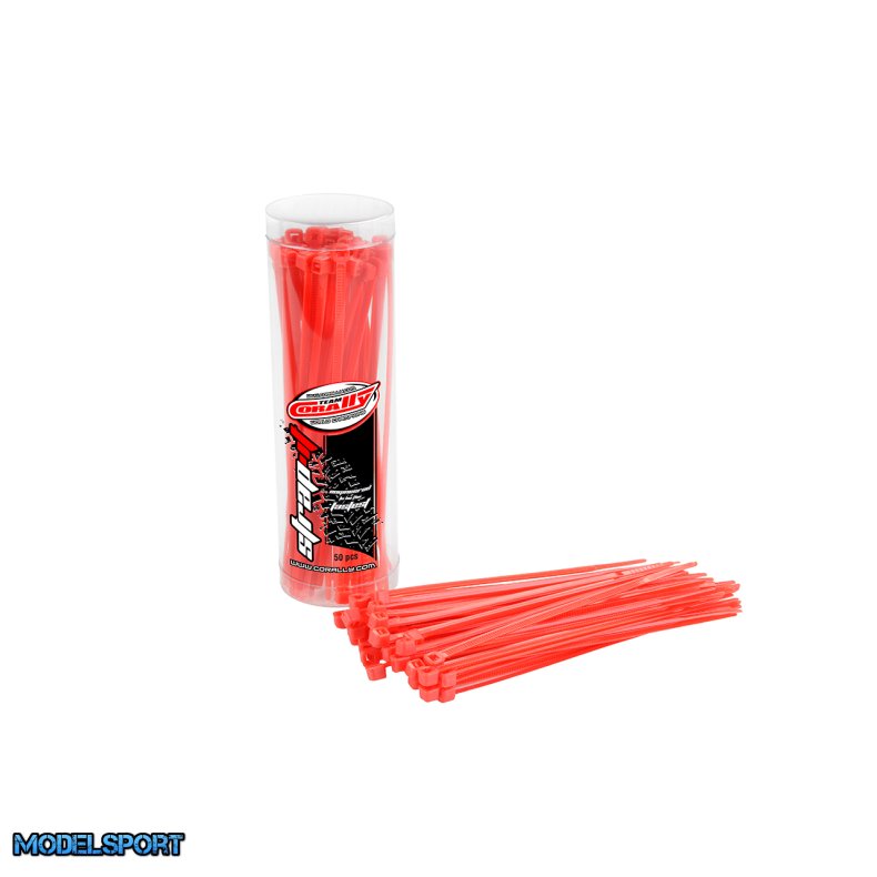 Team Corally - Strap-it - Cable Tie Raps - Red - 2.5x100mm - 50 pcs